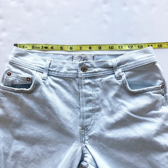 WE THE FREE Maggie Mid Rise Straight Leg Paradise Blue Ripped Jeans Womens 26 - Picture 7 of 9